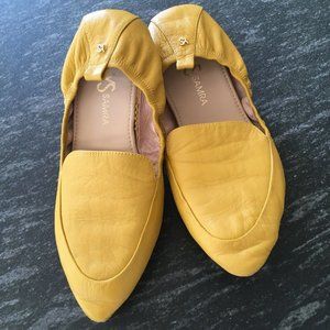 Yosi Samra YS Skyler Ballet Flats Leather Mustard Yellow Womens Size 9